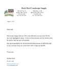 Thumbnail image of reference letter from Rock Hard Landscape Supply for cost segregation services.